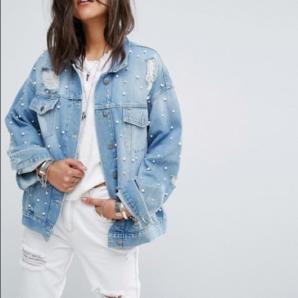 pearl blue jean jacket